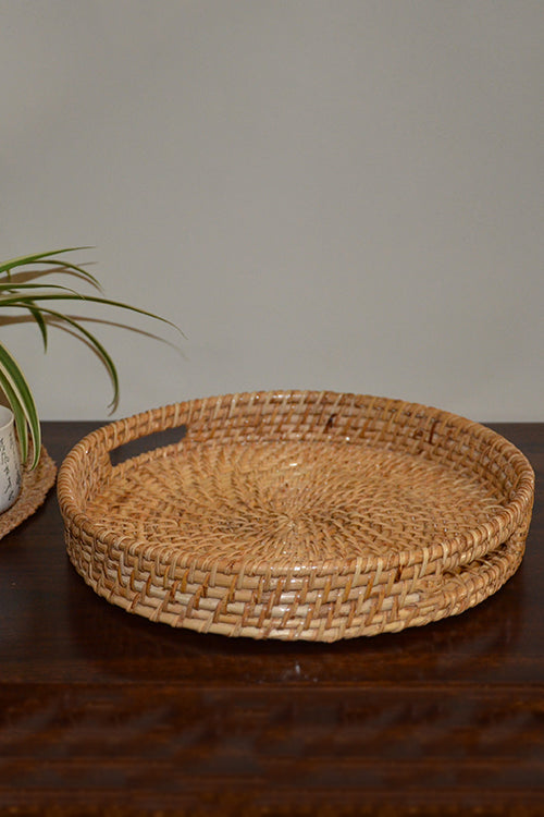 Dharini Cane Round Tray Natural