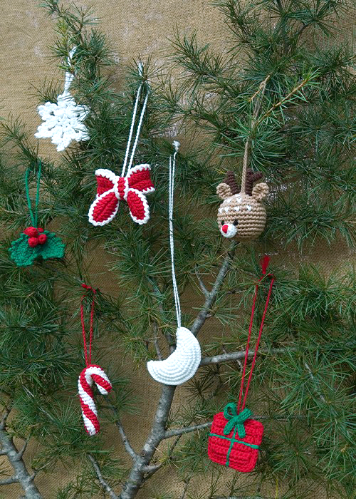 Himalayan Blooms Eco-Friendly Crochet Ornament Set of 7