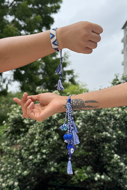 Antarang Evil Eye Elegance-Evil Eye Lumba Bhai Bhabhi Rakhi Set