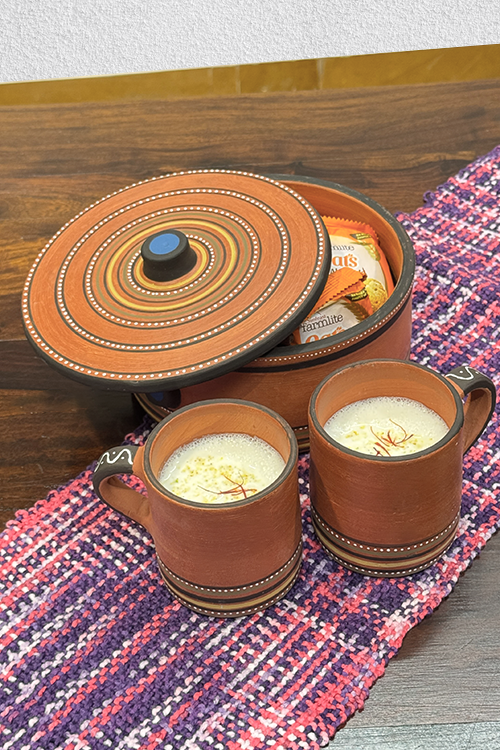 Antarang - Handcrafted Set Of 2 Mug And 1 Dabar