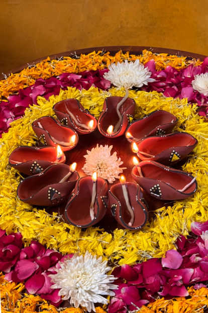 Antarang - Terracotta Put Terracotta Chapti Diya Set Of 10
