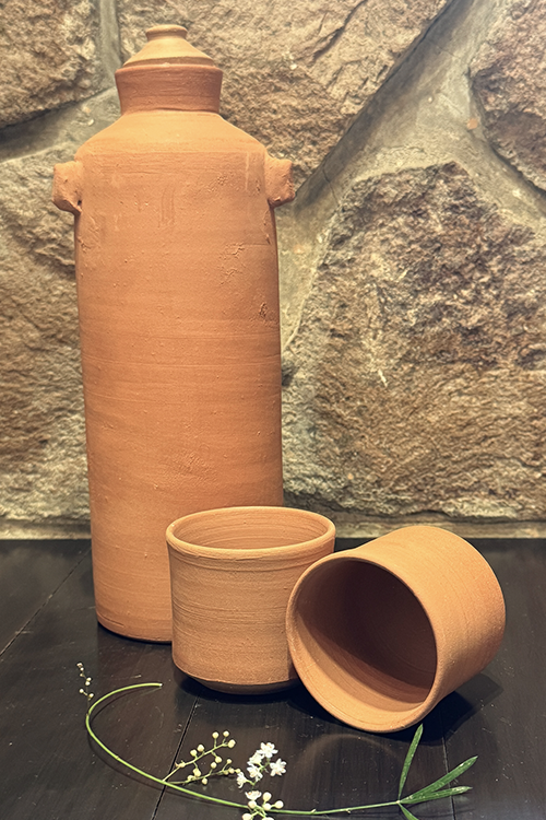 Antarang - Handcrafted Terracotta Water Bottle– Eco-Friendly & Sustainable