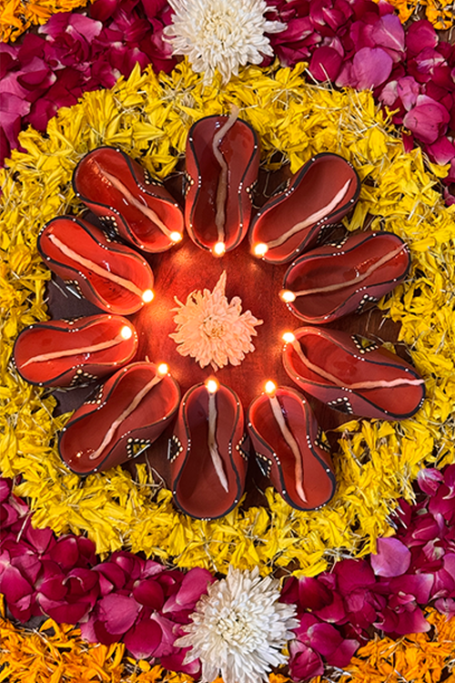 Antarang - Terracotta Put Terracotta Chapti Diya Set Of 10