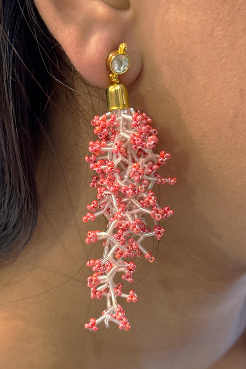 Antarang- Scarlet Coral Earrings