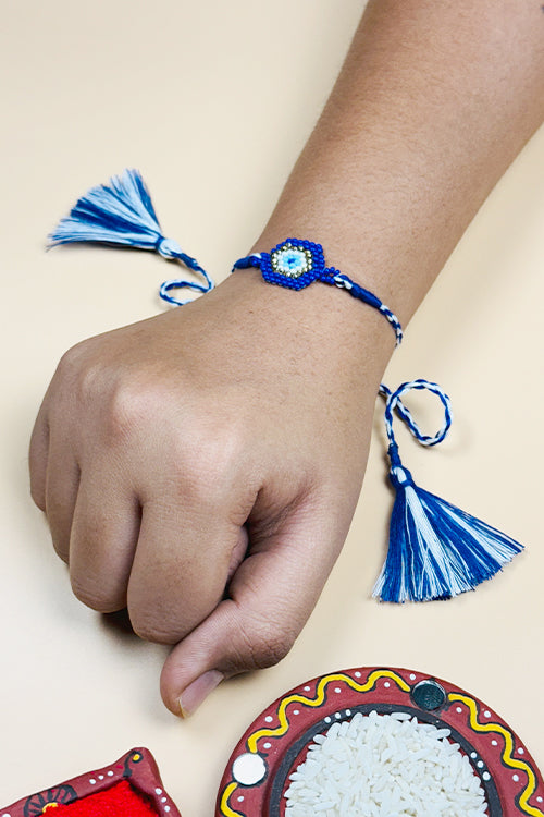 Antarang Protector Bead-Evil Eye Lumba Bhai Bhabhi Rakhi Set