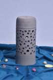 Antarang- Terracotta- Handcrafted- Blue Grey  Lampshade