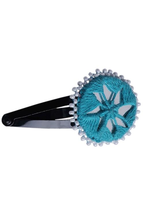 Antarang Handcrafted Black Tic Tac Pins By Divyang & Rural Women- Blue