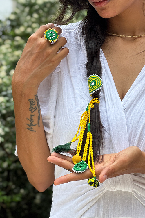 Antarang Yellow Green Bhabhi Rakhi