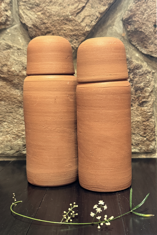 Antarang - Handcrafted Terracotta Water Bottle Full Set of 2– Eco-Friendly & Sustainable