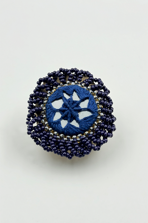 Antarang- Neel Ratan (Blue), Bead Jumki Ring,  100% Cotton. Hand Made By Divyang Rural Women.