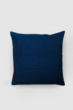Zaina By Ctok Leaves Chainstitch Embroidered  Cushion Cover - Blue, Purple & Green