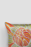 Dahlias Chainstitch Embroidered Cushion Cover - Pastel