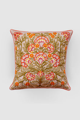 Dast-E-Gul Aari Embroidered Cushion Cover - Cream