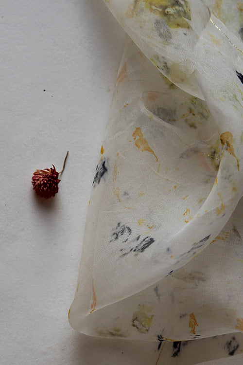 Mulya "Mukhi" Eco Printed Organza Yardage