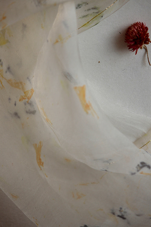 Mulya "Mukhi" Eco Printed Organza Yardage