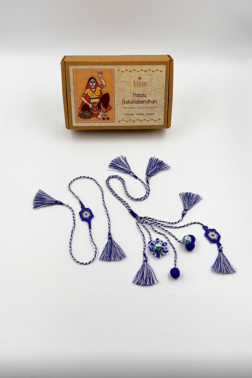 Antarang Protector Bead-Evil Eye Lumba Bhai Bhabhi Rakhi Set