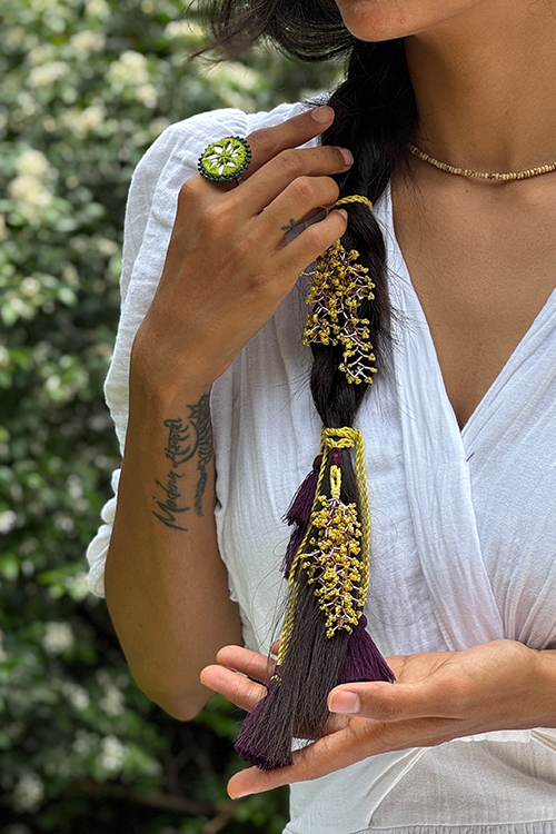 Antarang - Yellow Corel Bhai-Bhabhi Rakhi Set