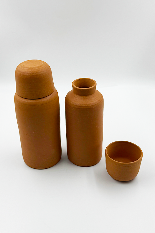 Antarang - Handcrafted Terracotta Water Bottle Full Set of 2– Eco-Friendly & Sustainable