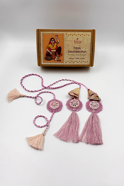 Antarang Lavendar Jumki Bhai-Bhabhi Rakhi Set