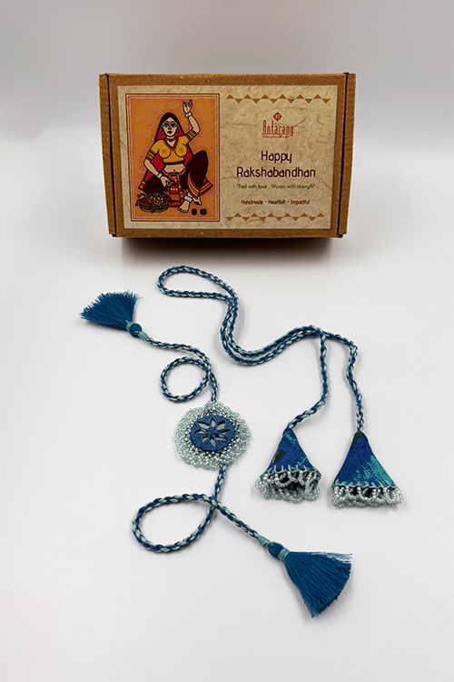 Antarang Asmani Jumki Bhai-Bhabhi Rakhi Set