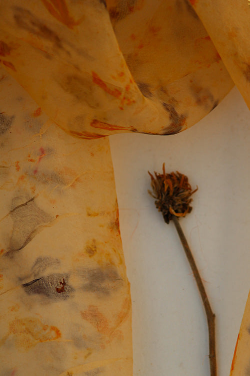 Mulya "Ishika" Eco Printed Organza Yardage