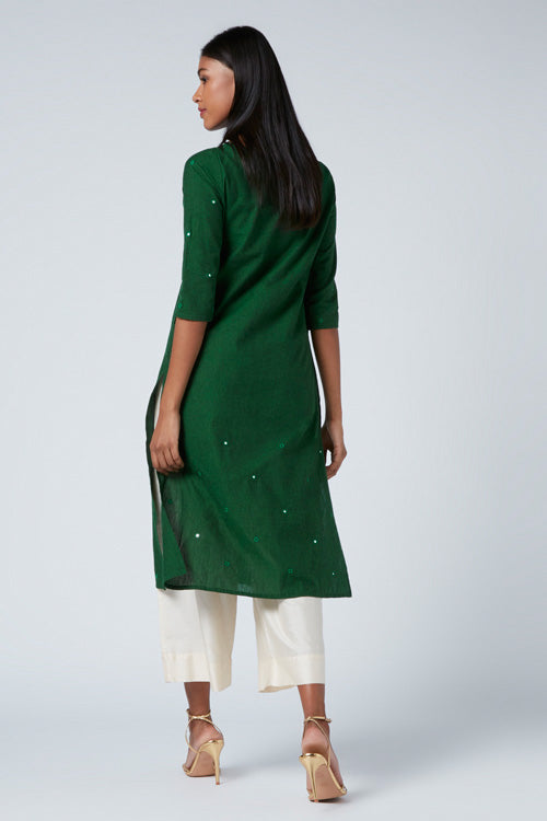 Okhai "Green Meadow" Embroidery Work Kurta | Rescue