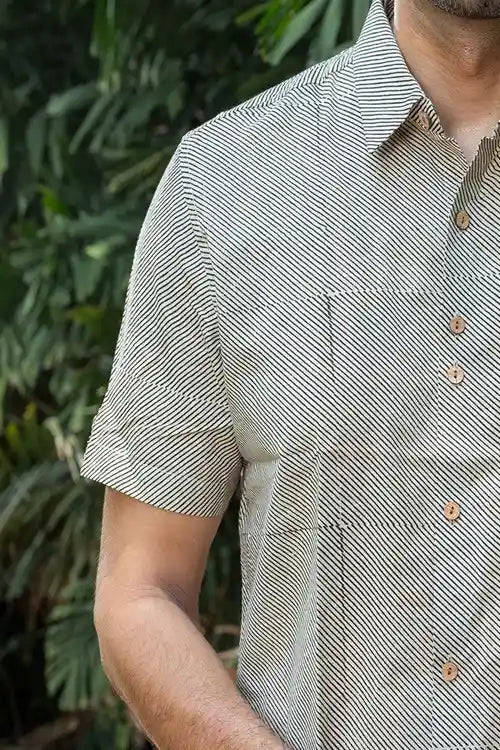 Craftroots Striped Bagru Block Print Shirt