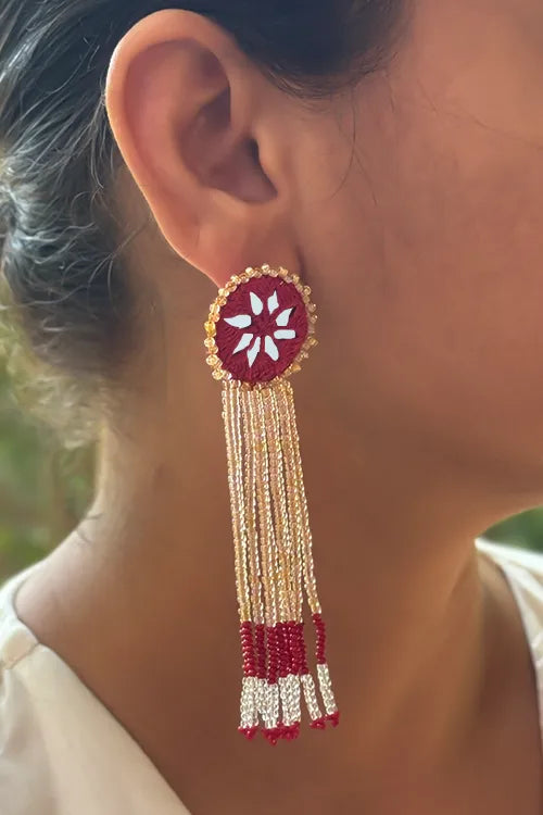 Antarang- Jil-Mil Earrings- Maroon