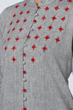 Okhai 'Ipsa' Kharak Embroidered Cotton Handloom Kurta | Relove