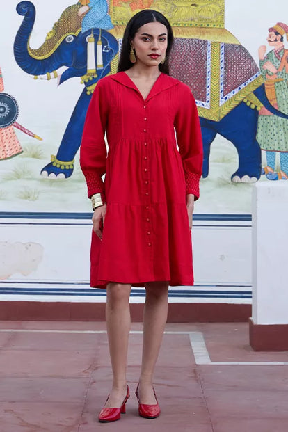 Okhai "Garnet" Hand Embroidered Pure Cotton Dress