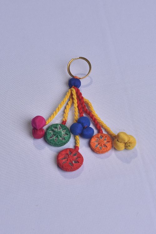 Antarang, Multi Colour Key Chain, 100% Cotton. Hand Made By Divyang Rural Women