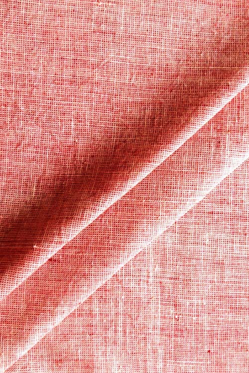 Moralfibre Fabric Is 100% Cotton Organic Handspun Handwoven, Red & Cream Natural  Yarn Dyed Fabric