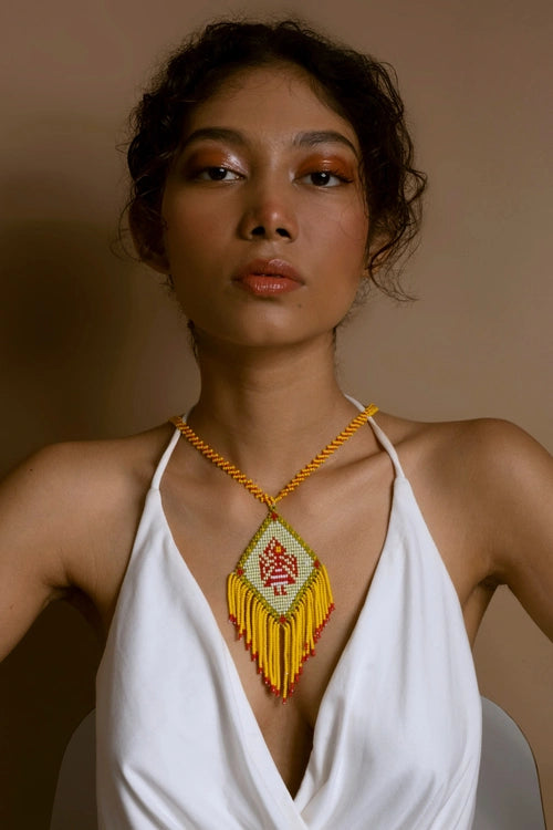 Melo Studio Naari Hand Beaded Long Necklace