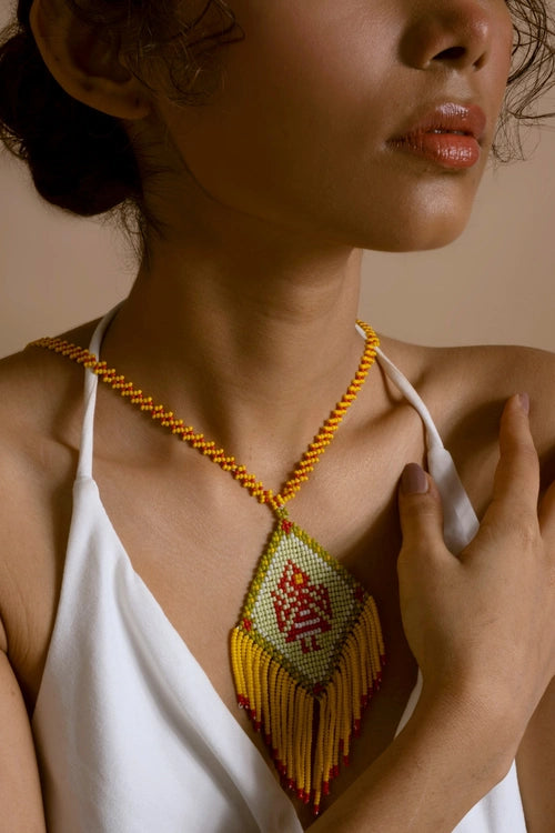 Melo Studio Naari Hand Beaded Long Necklace