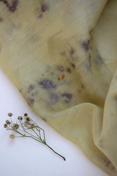 Mulya "Shesham" Eco Printed Chanderi Yardage