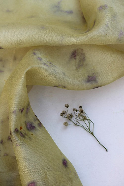 Mulya "Shesham" Eco Printed Chanderi Yardage