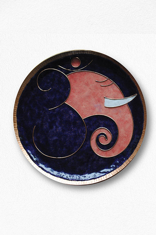 Copper Enamelling,Alibaug, Maharashtra Omkara - Ganesha Violet Wallplate