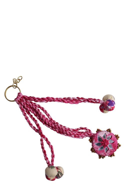 Antarang, Pink Key Chain, 100% Cotton. Hand Made By Divyang Rural Women