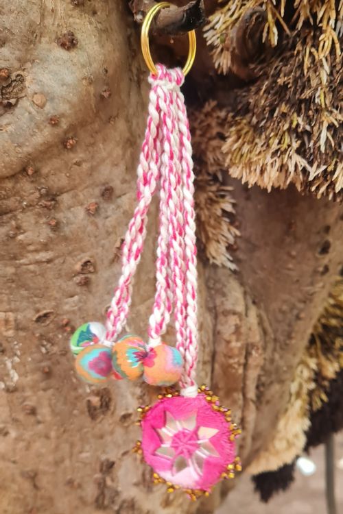 Antarang, Pink Key Chain, 100% Cotton. Hand Made By Divyang Rural Women