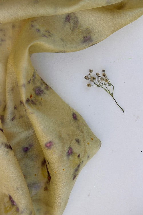 Mulya "Shesham" Eco Printed Chanderi Yardage