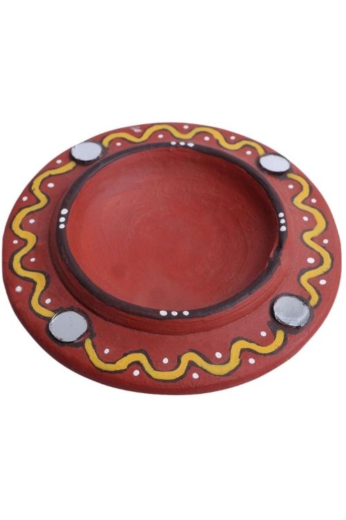 Antarang- Terracotta- Handcrafted- Terracotta Long Diya