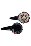 Antarang Handcrafted Black Tic Tac Pins By Divyang & Rural Women- White