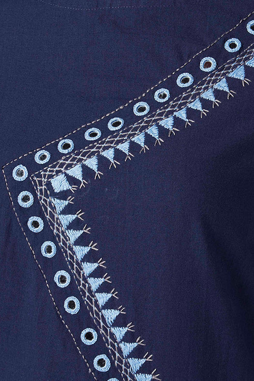 Okhai 'Yami' Embroidered Cotton Kurta | Relove