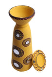 Antarang- Terracotta- Handcrafted- Yellow Long Diya