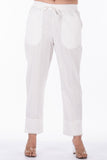 Dharan "Khari Straight Pants" White Block Printed Pants