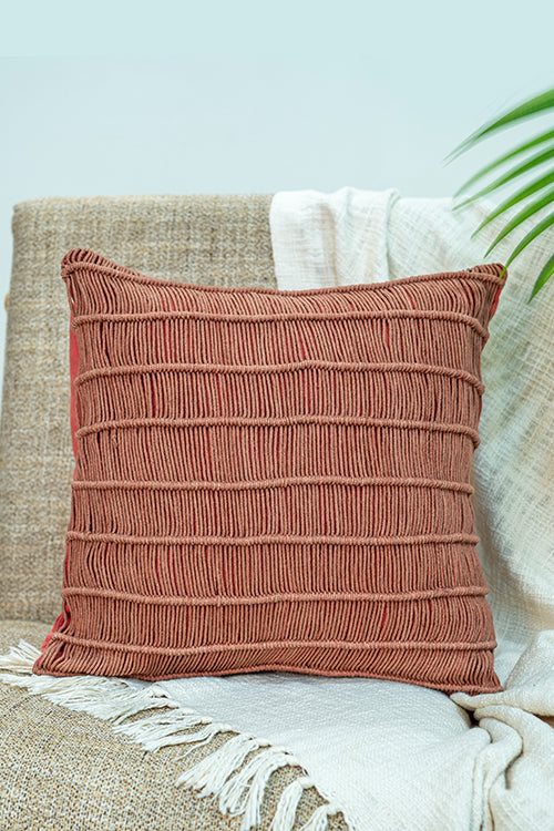 108Knots Meander Hand-Knotted Cushion Cover (Single Pc)