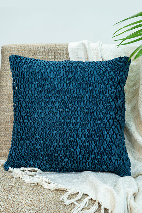 108Knots Criss Cross Hand-Knotted Cushion Cover (Single Pc)