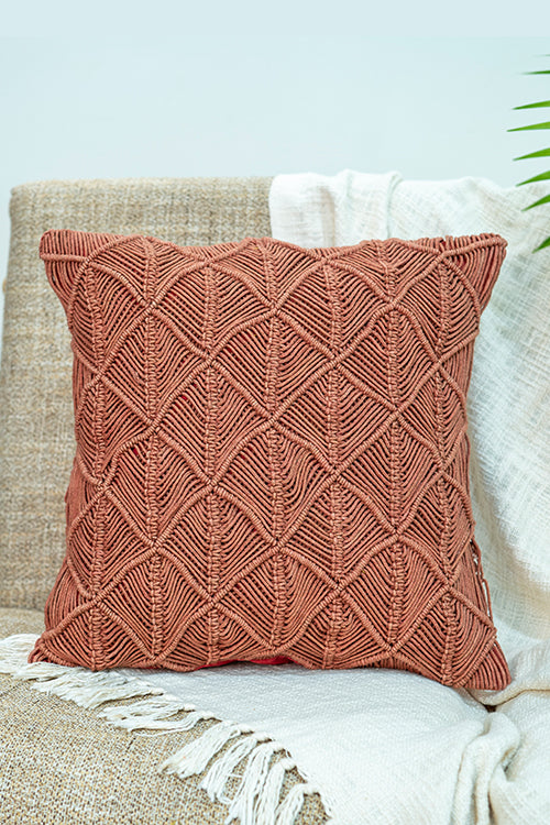 108Knots Cross Knot Hand-Knotted Cushion Cover (Single Pc)