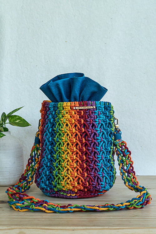 108Knots Cosmos Blended Hand-Knotted Bucket Bag