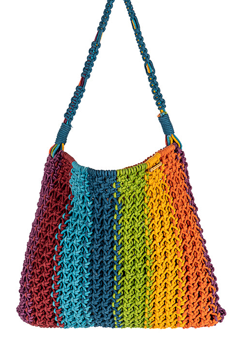 108Knots Maya  Striped Hand-Knotted Tote